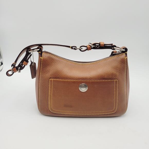 Y2K VINTAGE Coach Chelsea Shoulder Handbag Purse Tan Brown Pebbled Leather - Picture 6 of 16